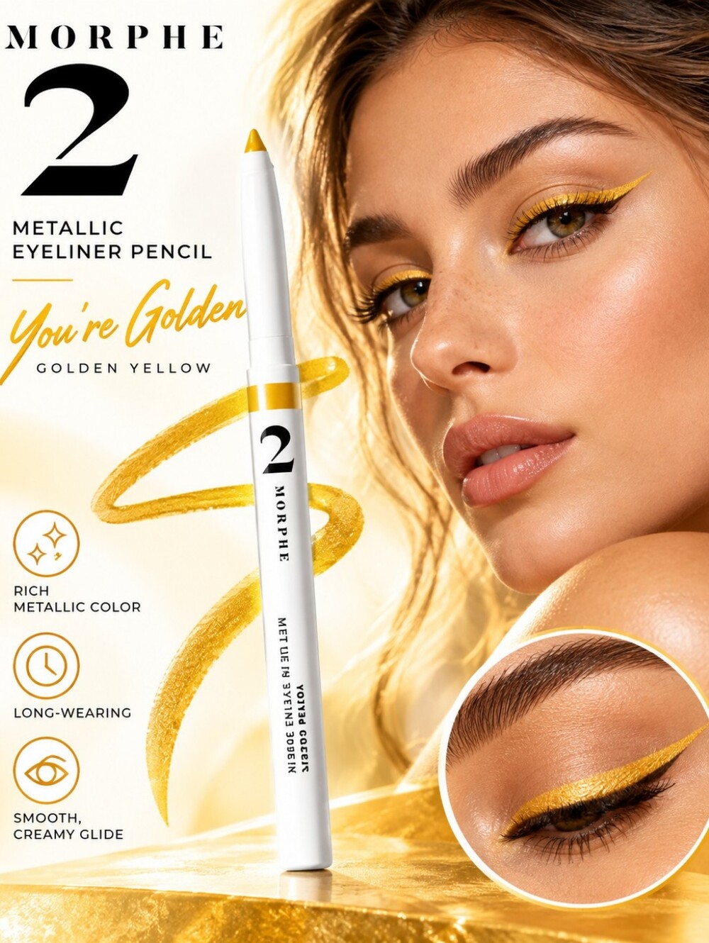 Morphe Metallic Eyeliner Pencil in Golden Yellow